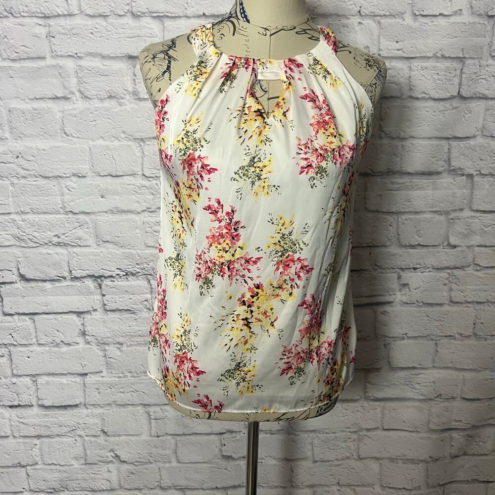 White House Black Market Floral Tank Blouse - Picture 1 of 8